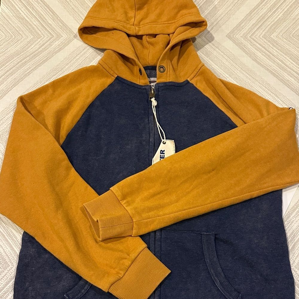 Butter Jr Girls Brooklyn Bulldogs Grey & Gold Zip-up Sweatshirt Size L(14/16)